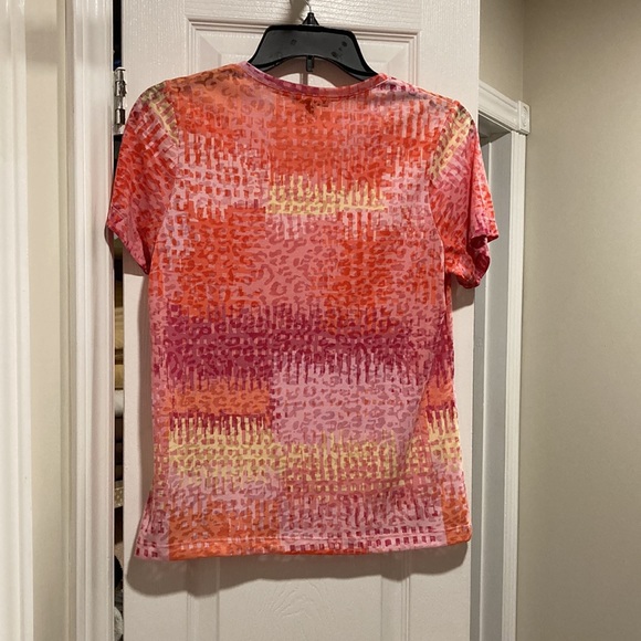 Les collections Mat Multi-Colour Pink Short Sleeve Top - Sz M - Picture 7 of 7